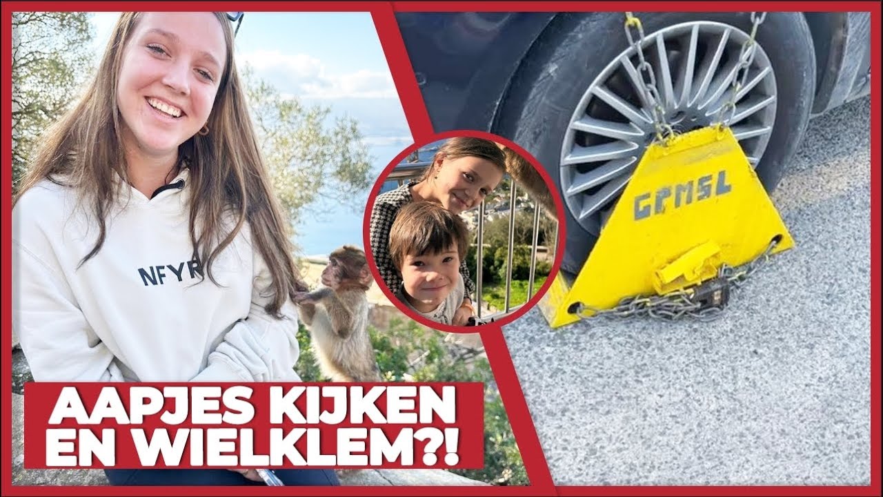 AAPJES KIJKEN OP GIBRALTAR + WIELKLEM OP DE AUTO!- #1610