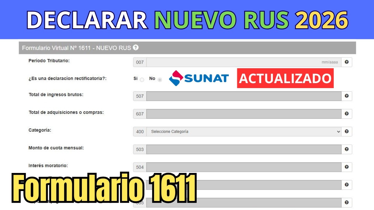 👉 DECLARAR Y PAGAR NUEVO RUS 2026 | SUNAT ONLINE