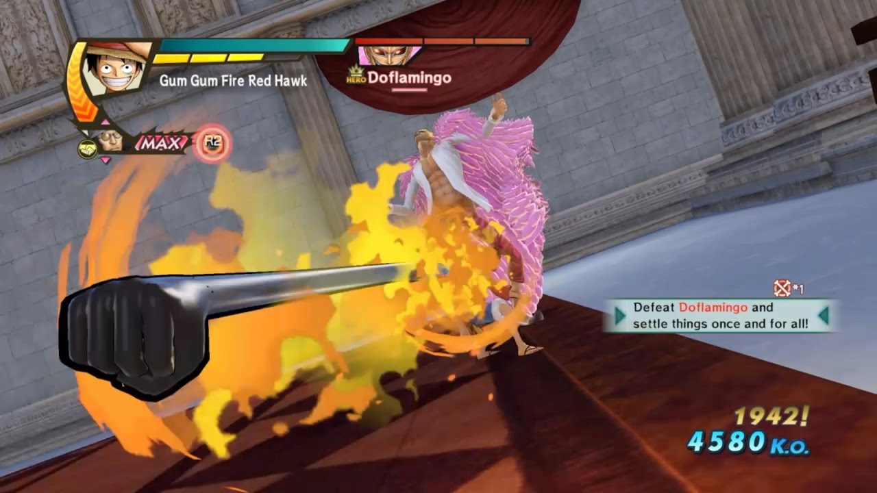 One Piece Pirate Warriors 3 Luffy vs Doflamingo Level 100 Gameplay