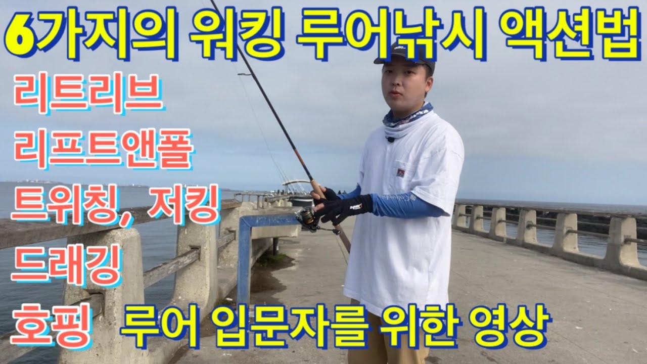 루어 낚시 초보 입문자를 위한 6가지의 기본적인 루어 액션법 (리트리브, 리프트 앤 폴, 호핑, 트위칭, 저킹, 드래깅) 지그헤드, 다운샷, 미노우, 메탈, 스푼 채비 LA백수소년