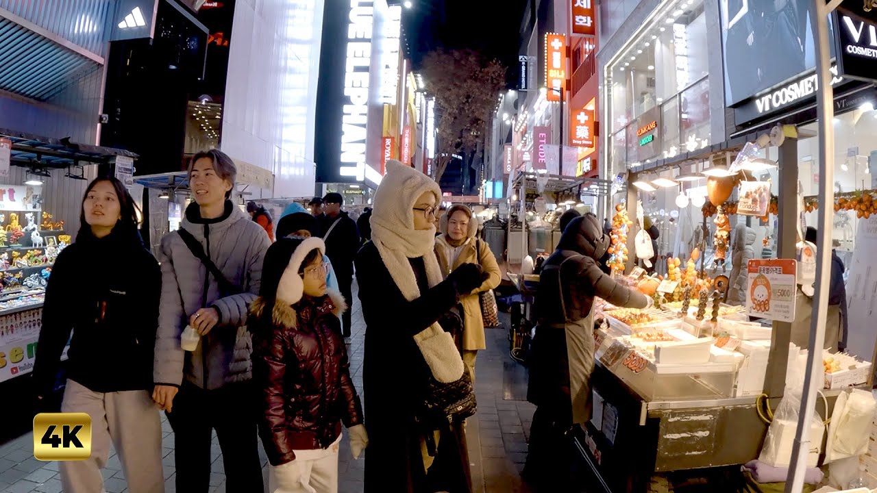 Seoul’s Iconic Myeongdong 4K HDR - Shopping Paradise & Korean Street Food