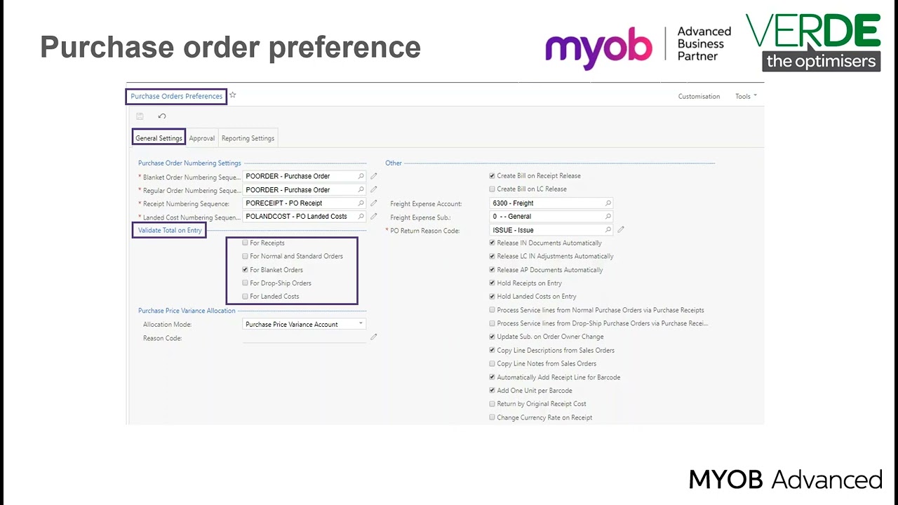 MYOB Advanced Training - Purchasing - Overview