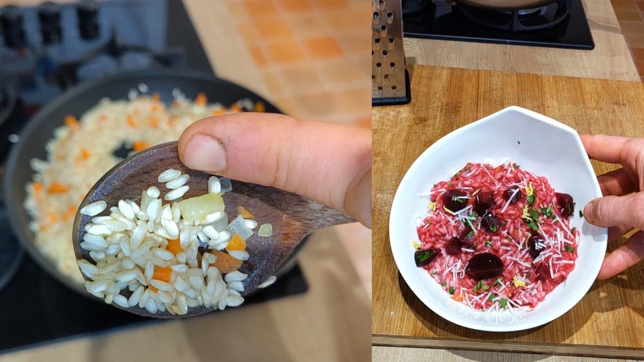 Recette de risotto aux betteraves rouges, parmesan, persil et gingembre