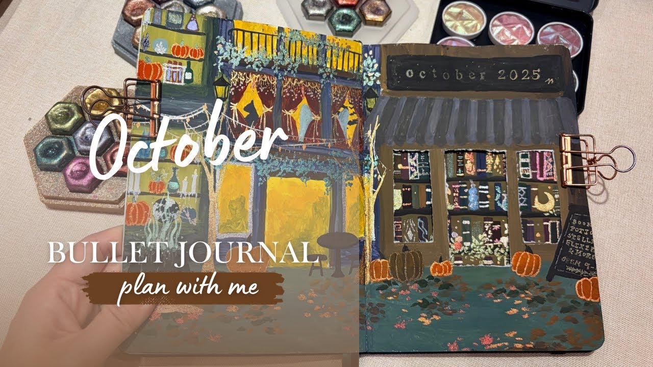 🧙‍♀️🪄🔮October 2025 bujo setup | witch’s bookstore | plan with me