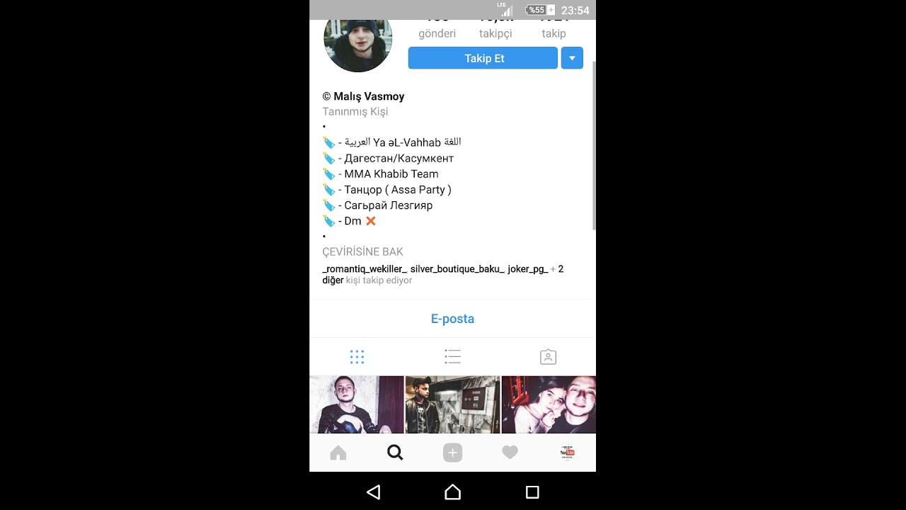 MALIŞ VASMOY İNSTAGRAM SEHİFESİ WEHABI P....R