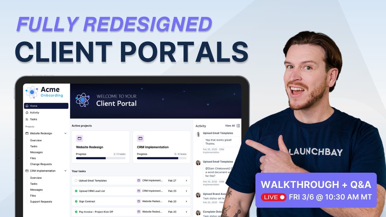 LaunchBay's Redesigned Client Portal Experience | Live Walkthrough + Q&A