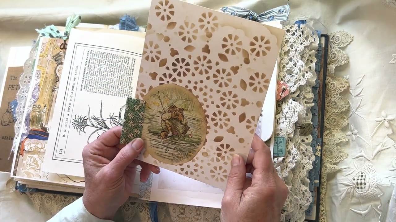 Fabulous Beatrix Potter altered book flipped through by Pam