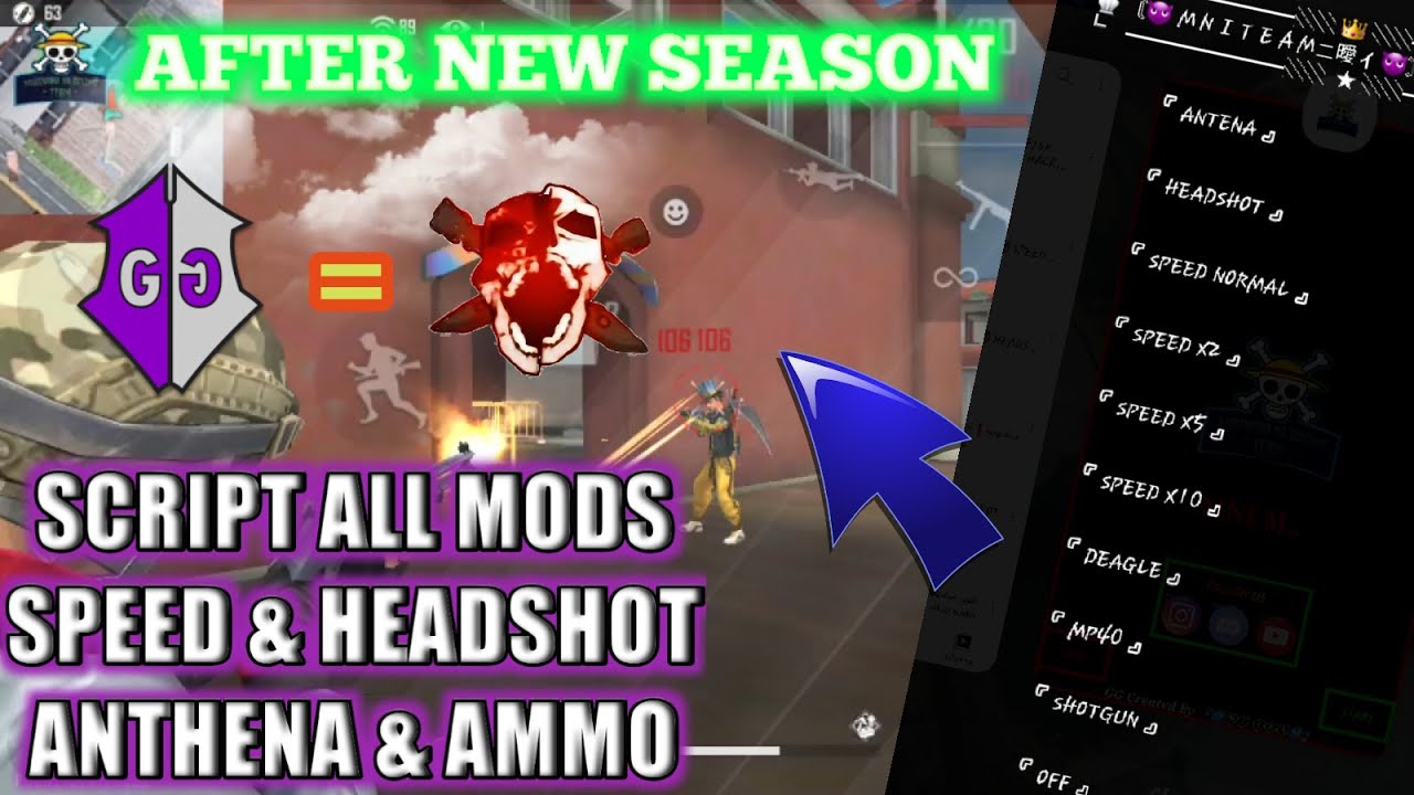 SCRIPT FREE FIRE AFTER NEW SEASON❗SPEED HACK,AIM LOCK⛔MODE(MP40,DEAGLE,SHOTGUN)🎯ANTHENA,ANTIBAN🔥