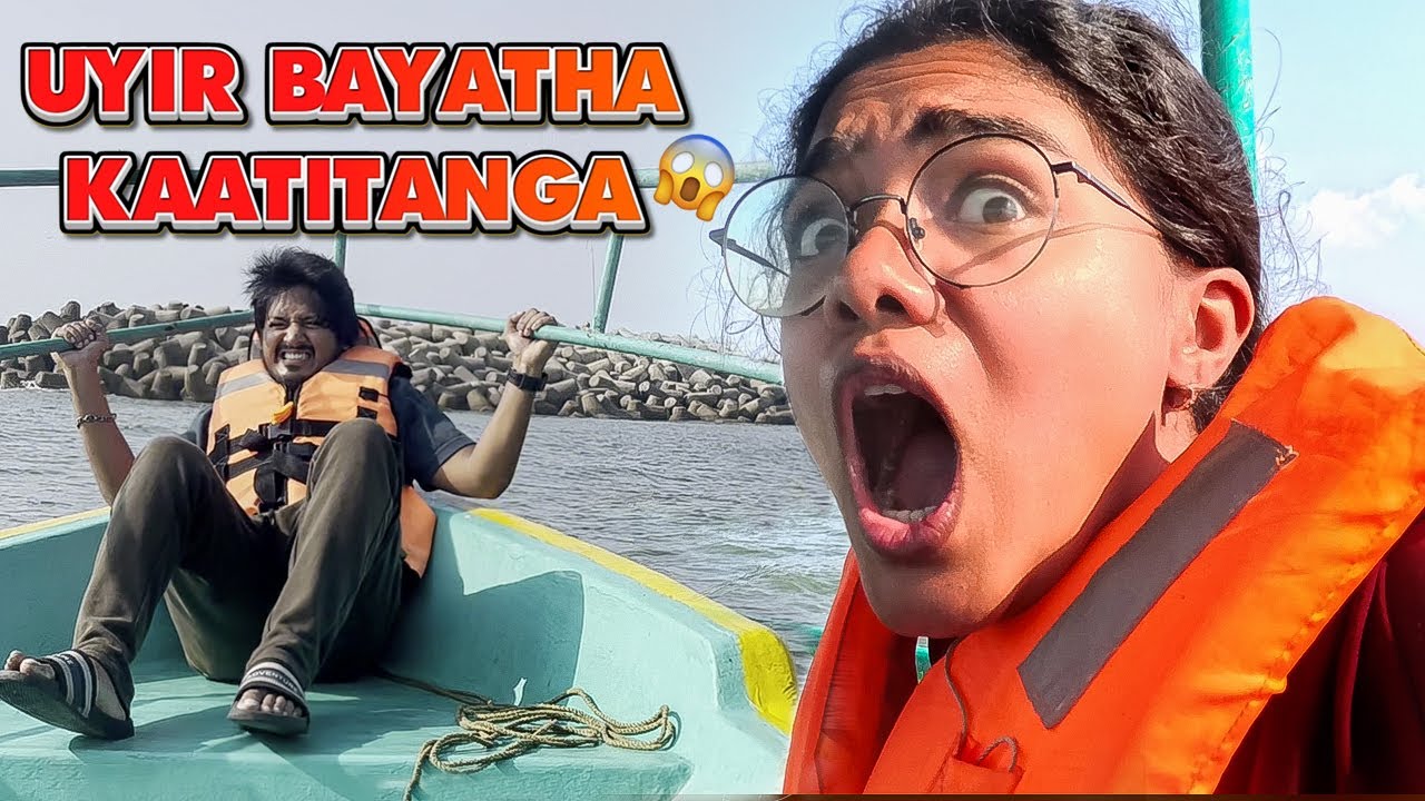 1st time கடல்'ல Boating போரோம் 😱 | Pondy Marina Boat House⛵| Pondicherry Tourist place #pondicherry