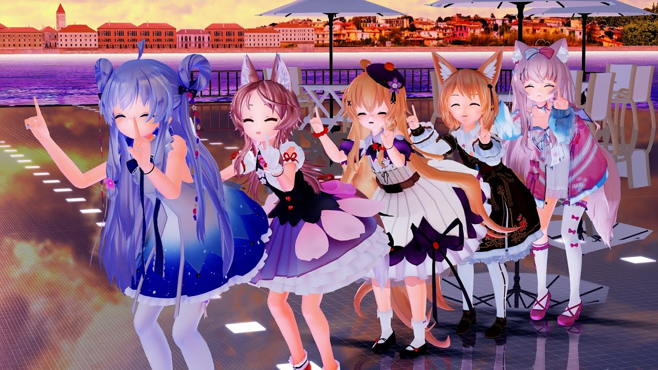 【MMD】5人で『Fantastic Night』リンちゃん＆ステラちゃん＆櫻歌ミコちゃん＆ユノアさん＆クコちゃん【4K 60fps h265】