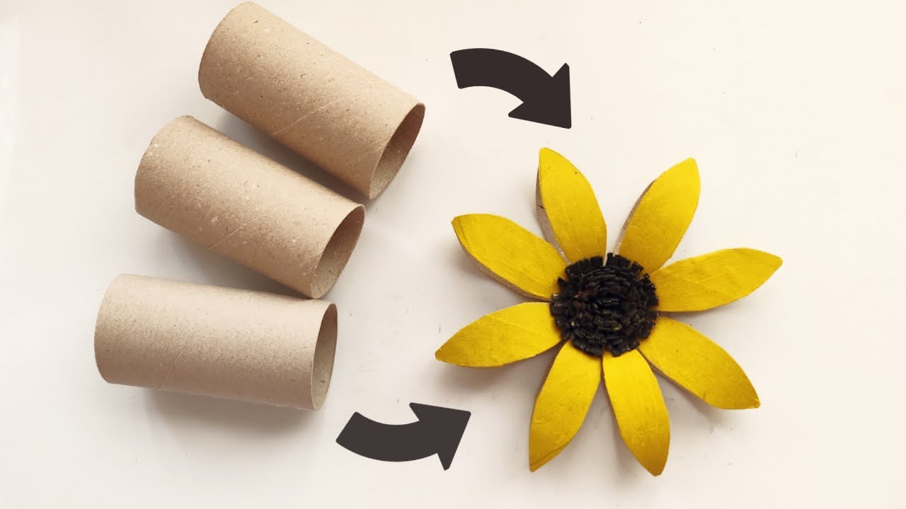 DIY: How to Make Pretty SUNFLOWER From Toilet Paper Rolls | Do It Yourself | Easy Recycling Idea 💡♻️