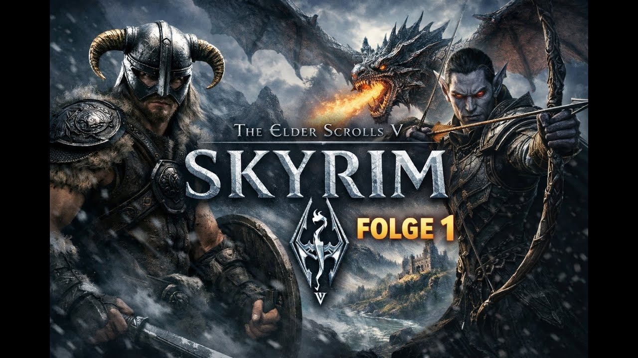 The Elderscrolls V Skyrim-Angriff eines Drachen🐉