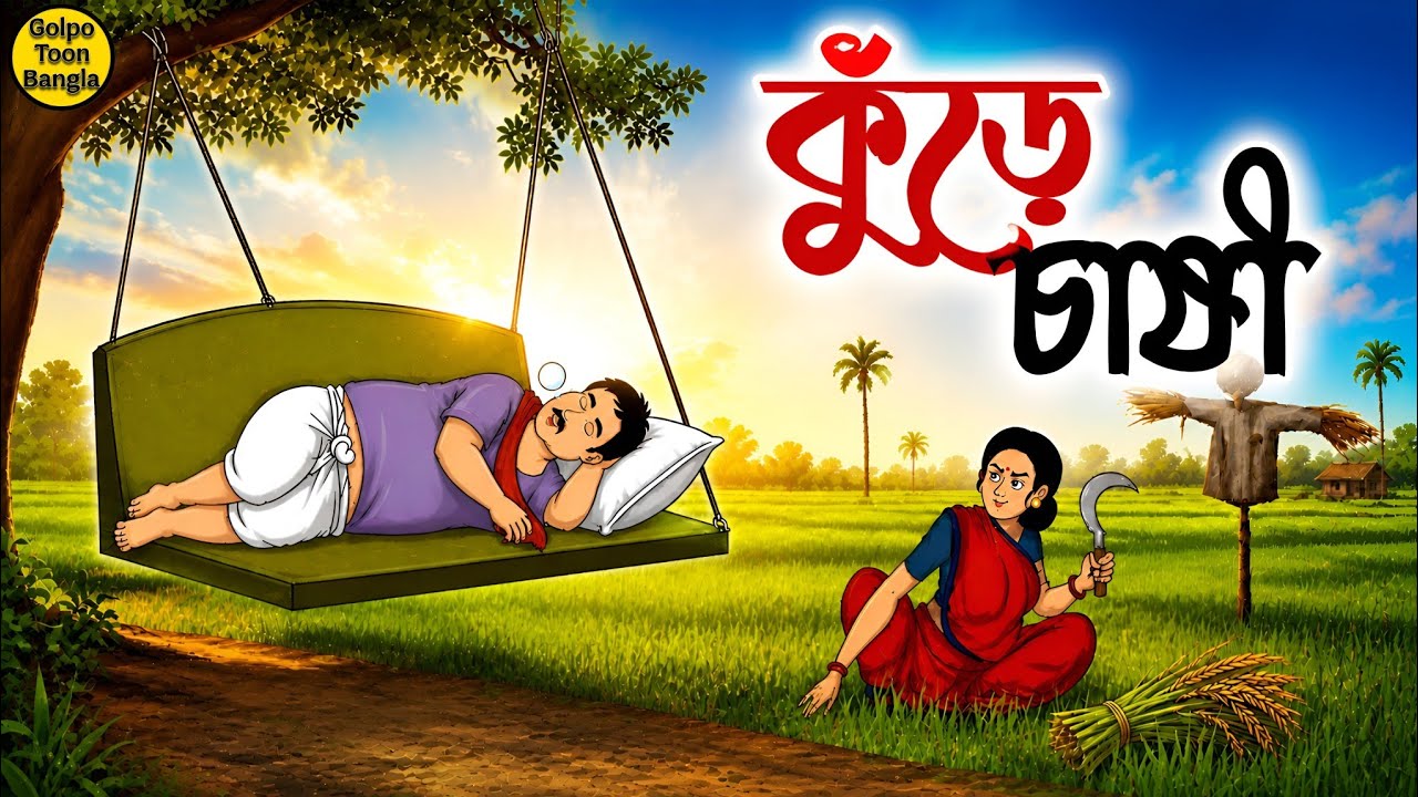 কুড়ে চাষী | Bengali Animated Story | Family Drama Animation | Village Life Story | @Golpo-z7j