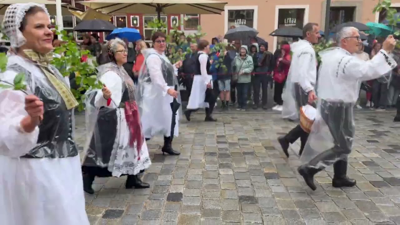 Brauchtumspflege. Trachtenumzug der Siebenbürger Sachsen. Dinkelsbühl 2025