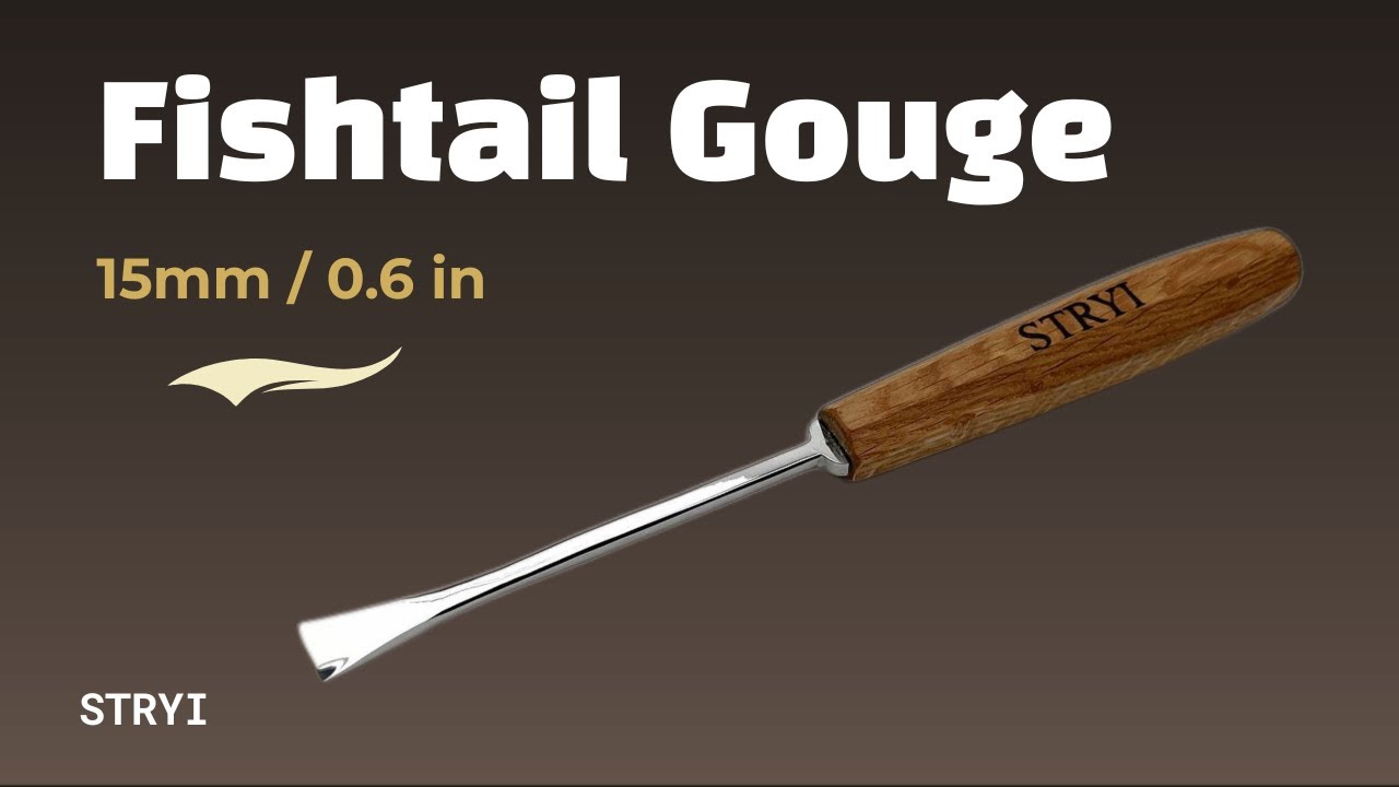 STRYI 15mm  Fishtail Gouge &ndash; Smooth Gentle Cuts#carvingtools #chisel #woodscraft