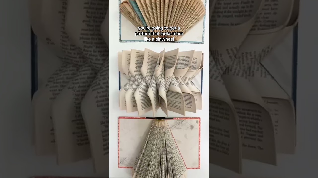 Three of my easiest book folding patterns! #artist #upcycling #crafting