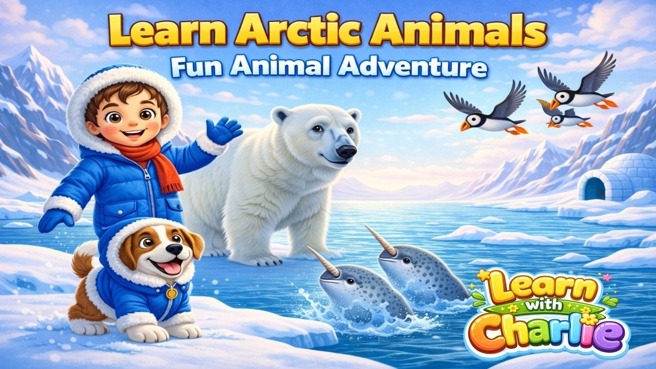 Learn Arctic Animals for Toddlers | Polar Bear, Seal, Narwhal & More | Fun Animal Adventure