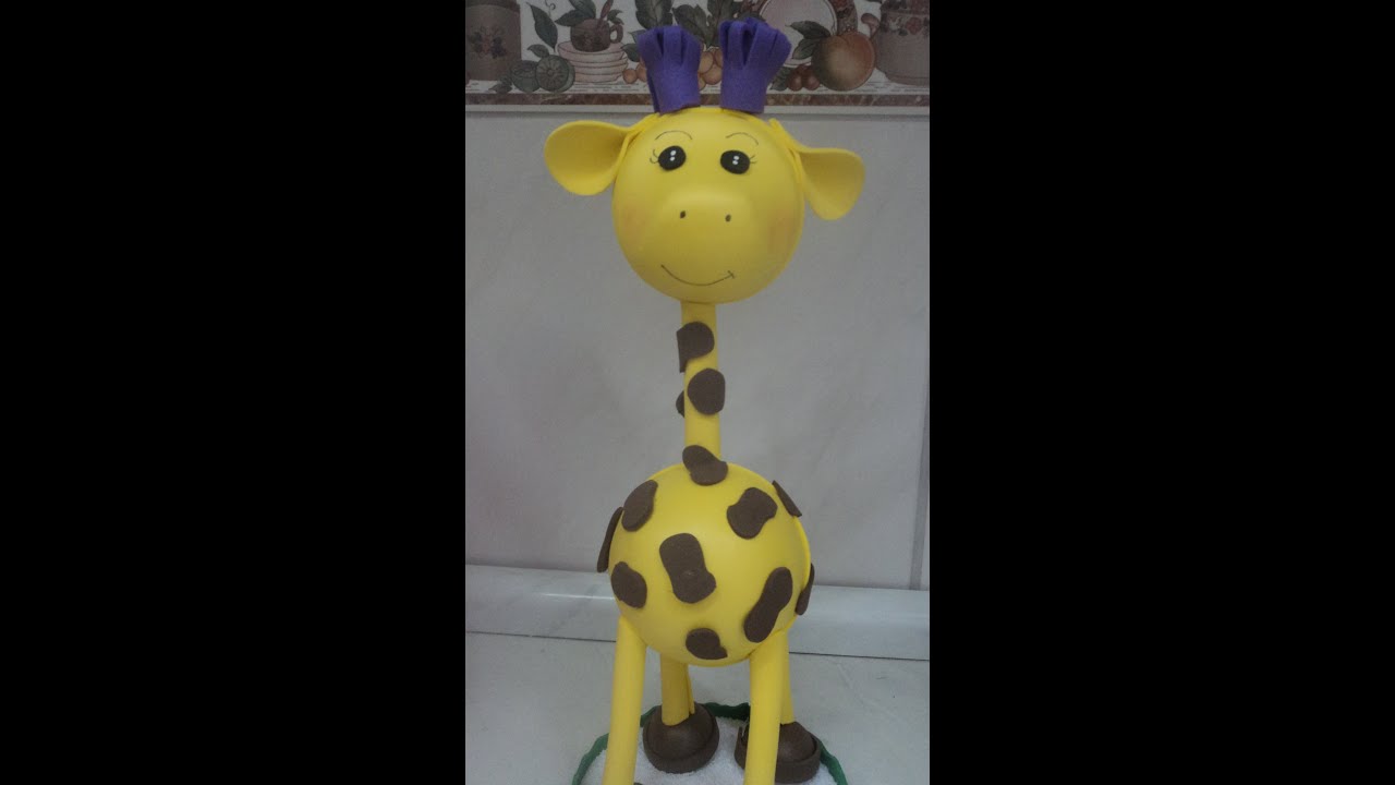 como fazer girafinha em eva 3d