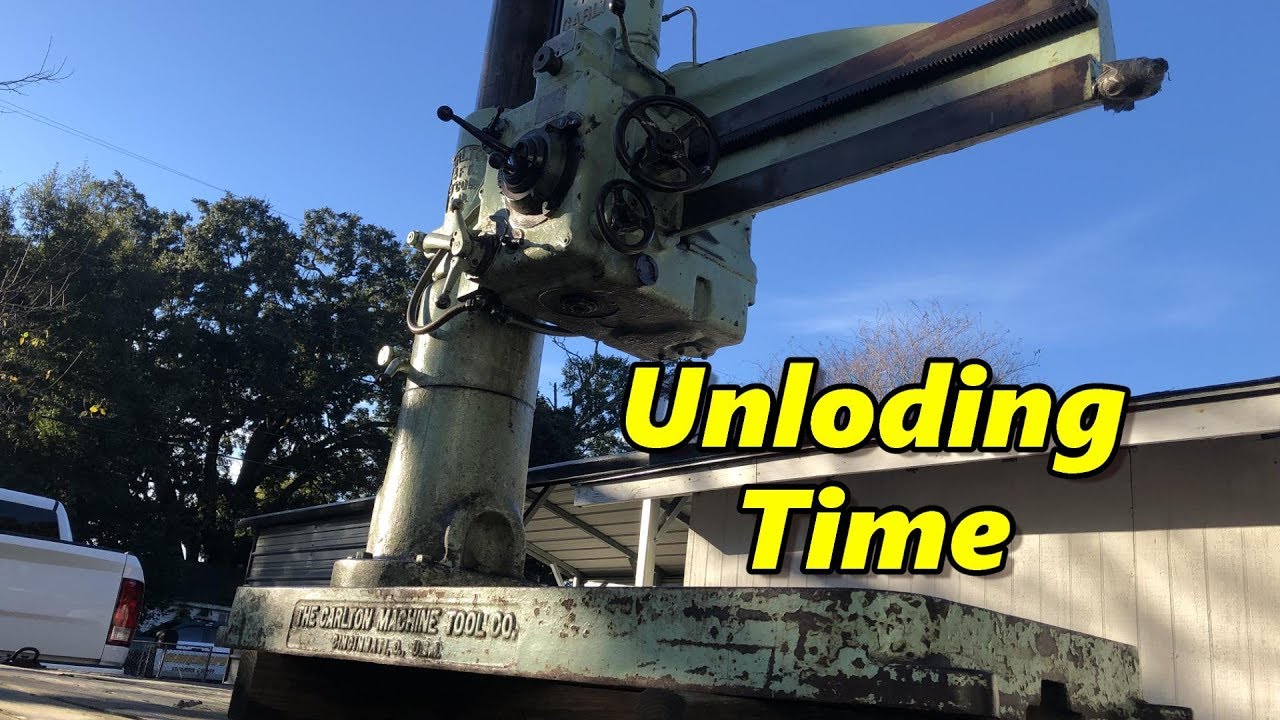 Unloading the Carlton Radial Arm Drill