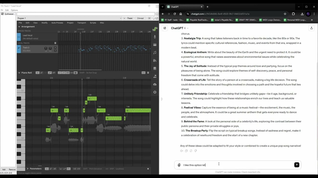Making a Song with Band-in-a-Box®, ChatGPT, and Synth V