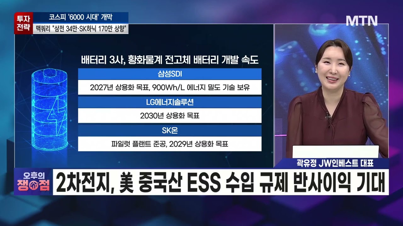 [오후의 쟁점] ESS 규제에 전고체 배터리 가세, 2차전지 반등 서막? / 머니투데이방송 (증시, 증권)