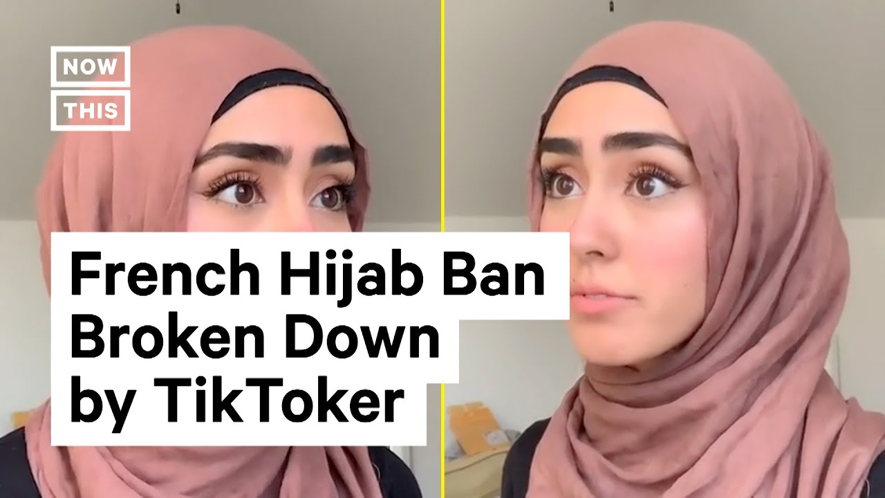 Пользовательница TikTok критикует запрет на ношение хиджаба во Франции.