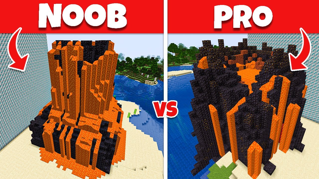 Aphmau Crew builds a VOLCANO SECRET BASE | NOOB vs PRO