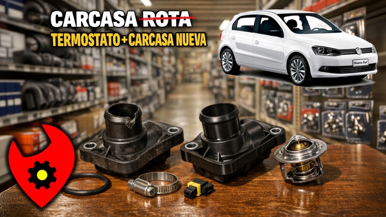CAMBIAR CARCASA Y TERMOSTATO VW 1.6 (Gol-Saveiro-Fox-Suran-Voyage)