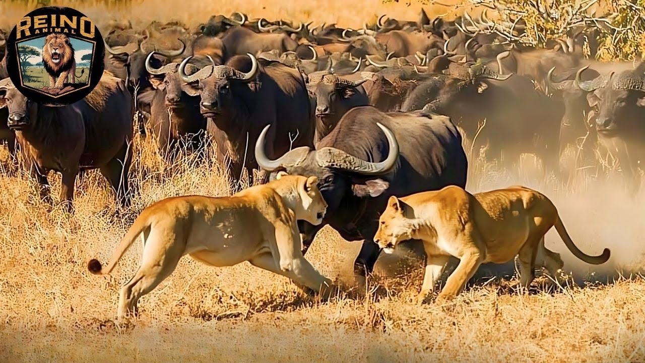 Guerra de Titanes: El Búfalo Indomable contra el Rey de la Sabana #animalessalvajes  | Reino Animal