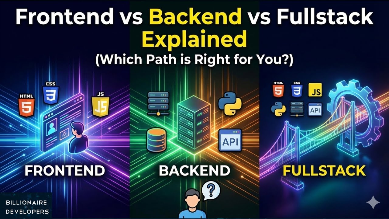 Web Development Fundermentals (Frontend vs Backend vs Full-Stack Fully Explained)