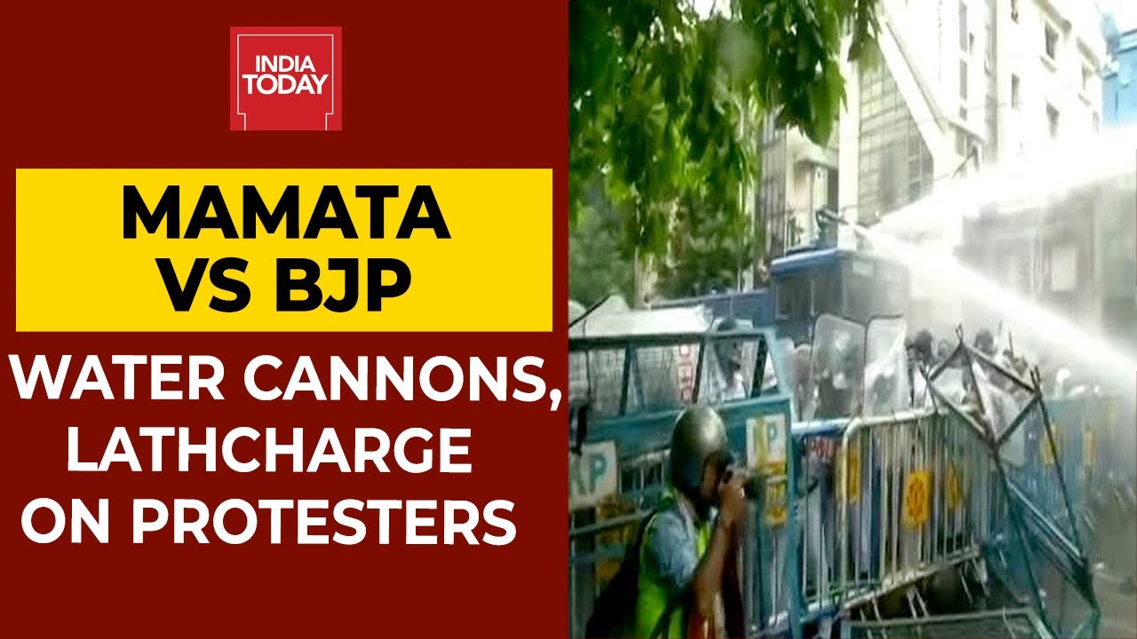 Mamata Vs BJP: Kolkata Police Use Lathis, Tear Gas & Water Cannon On BJP Protesters | Ground Report