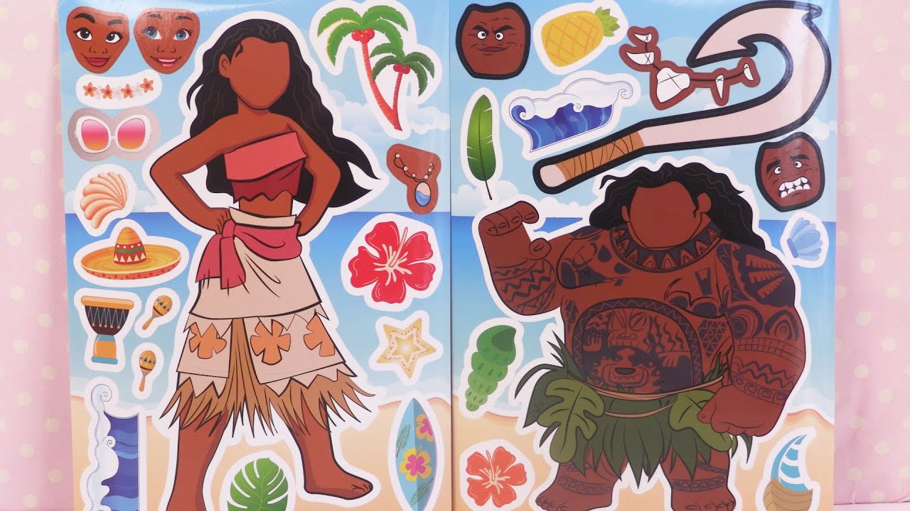 Vaiana Crée ton Personnage | Activités pour Enfants Autocollants