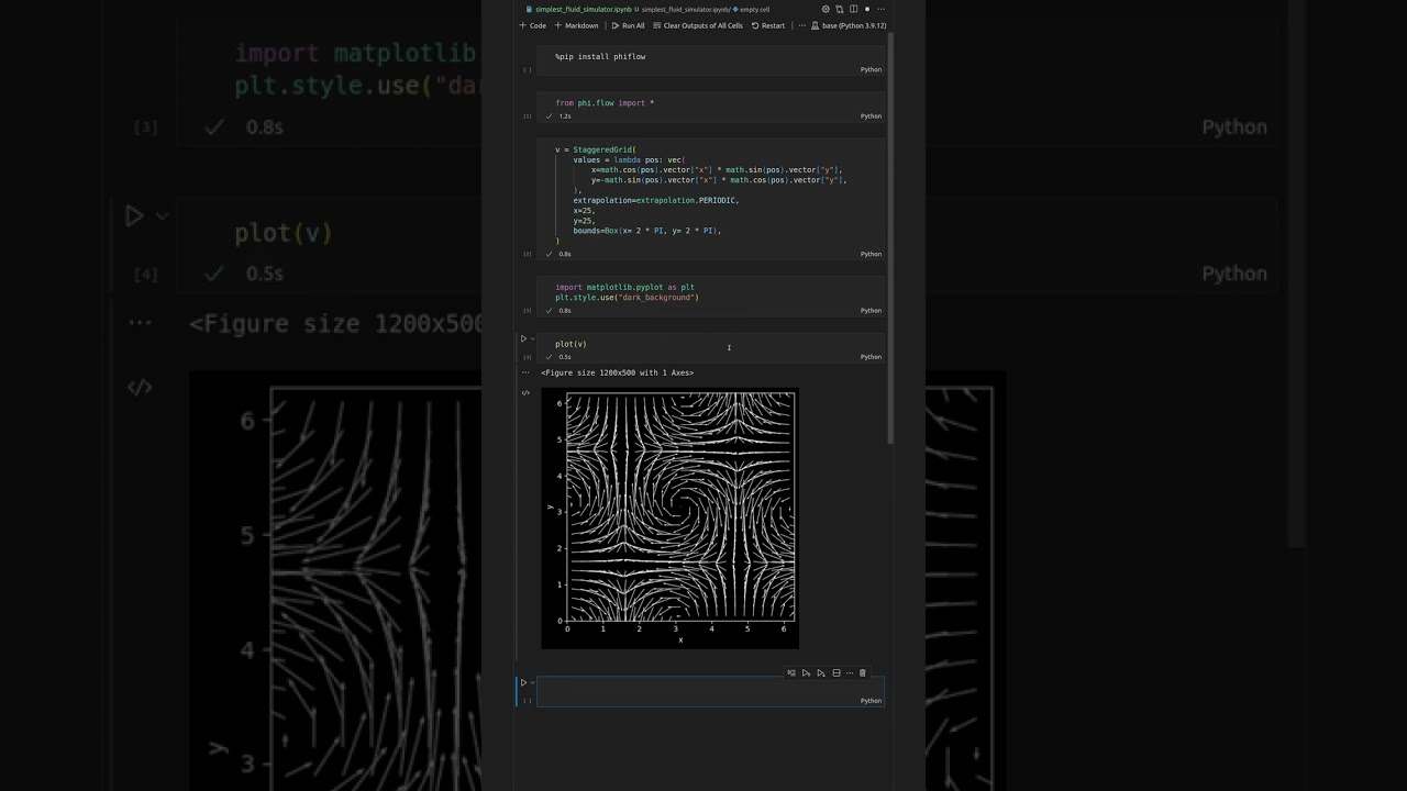 Самая быстрая симуляция жидкости на Python #shorts