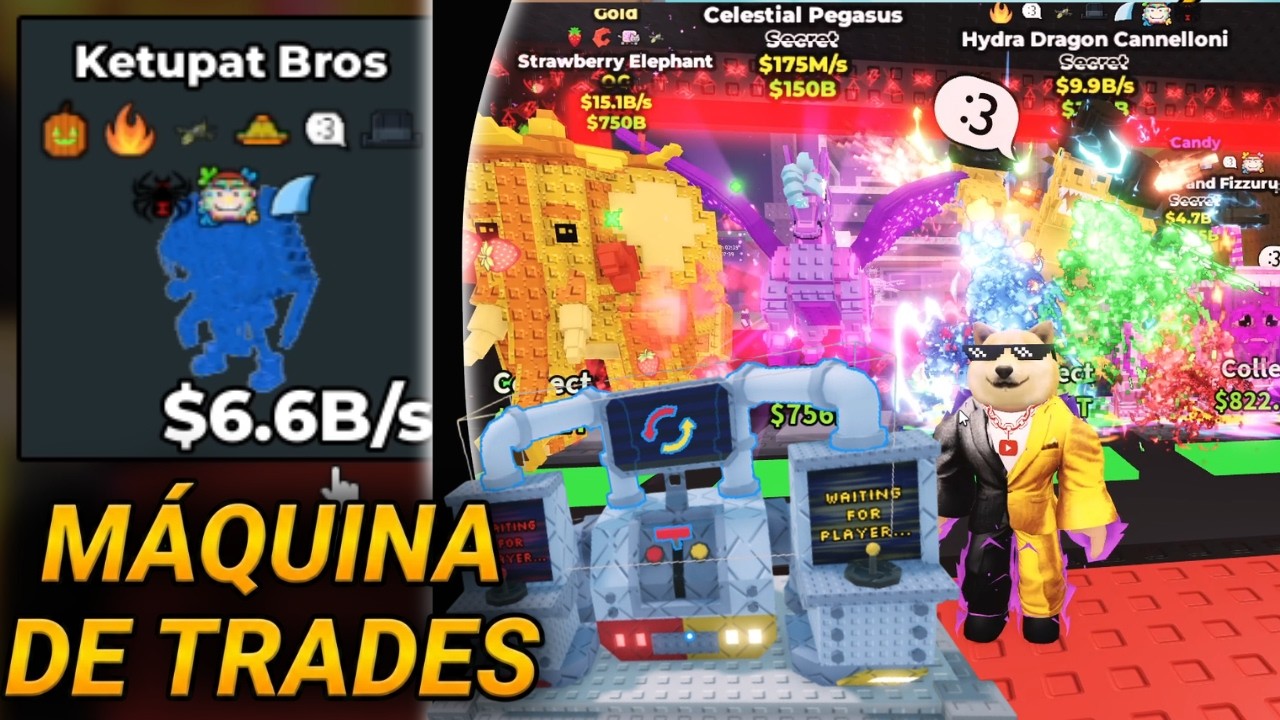 PUSE EN JUEGO MIS MEJORES BRAINROTS en la MÁQUINA DE TRADES… HAY HACKERS 😱🔥