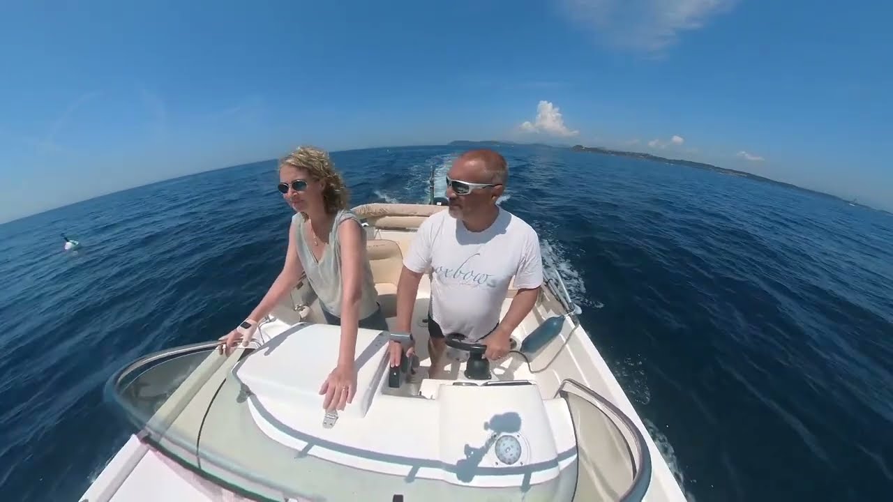 Sortie bateau à la plage noire à Porquerolles