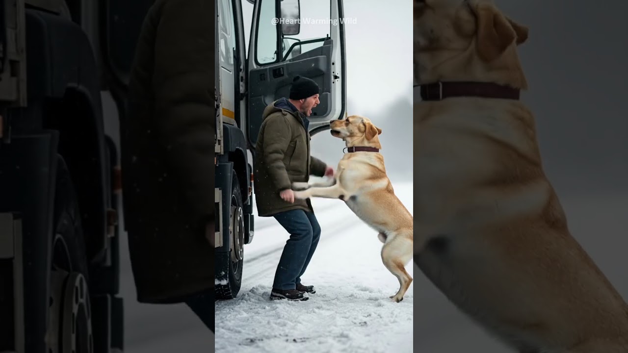 This Dog Ran Straight at a Truck in the Snow… The Reason Shocked the Driver