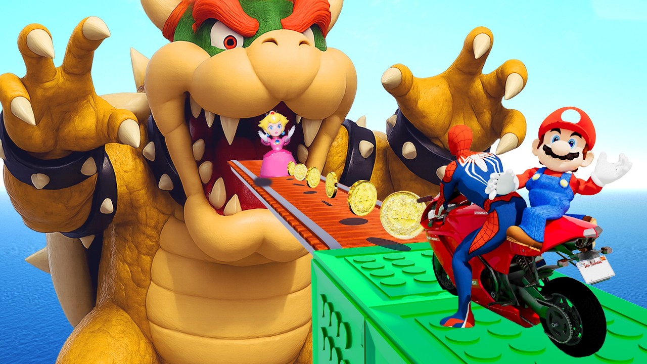 الرجل العنكبوت انقاذ باتمان Spider-Man & Super Mario Rescue Peach Princess funny Game GTA 5 superher