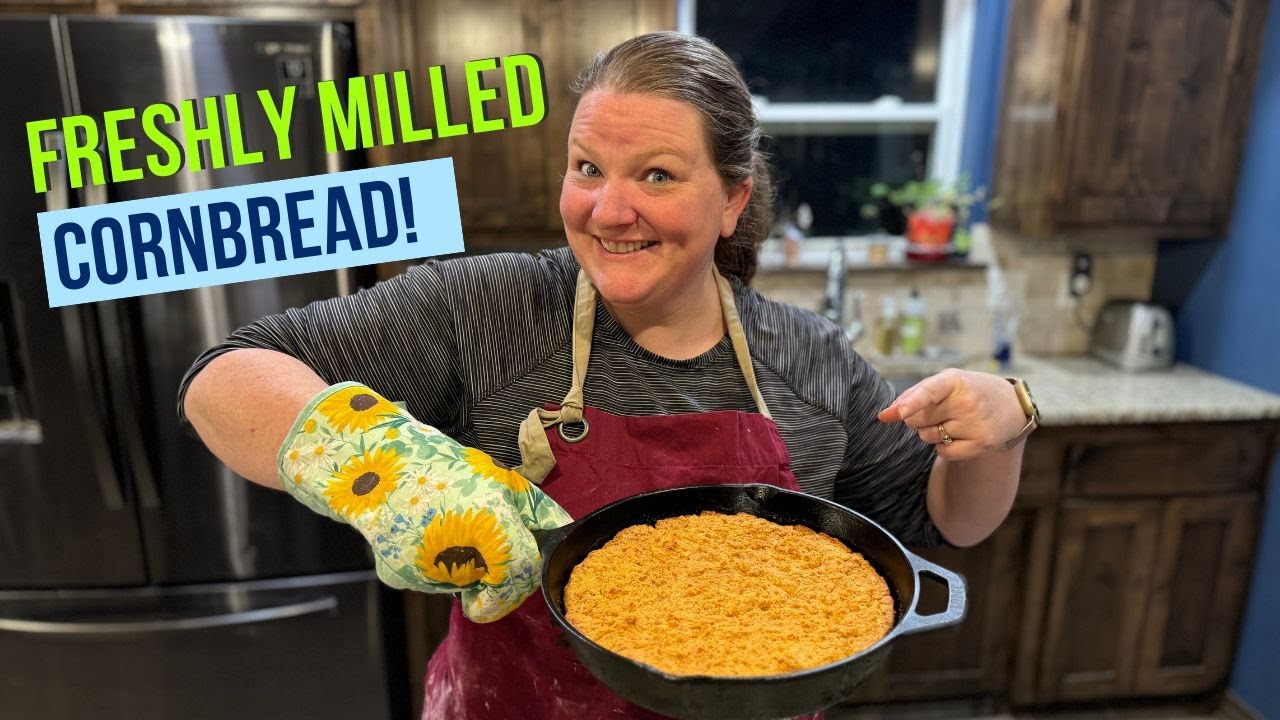 Grinding Fresh Cornmeal | Homemade Cornbread Recipe