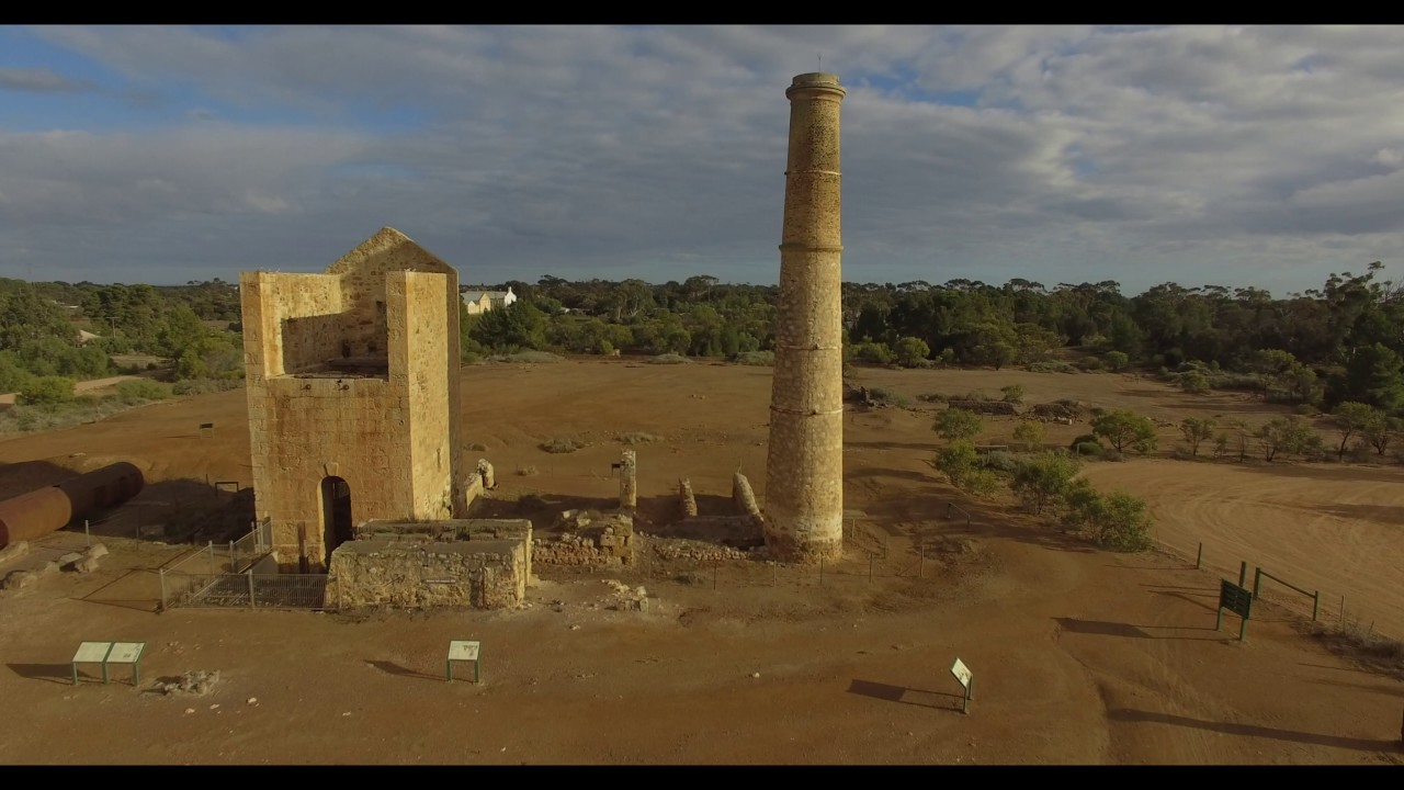 Ruins - Moonta Mines Engine Houses by Drone