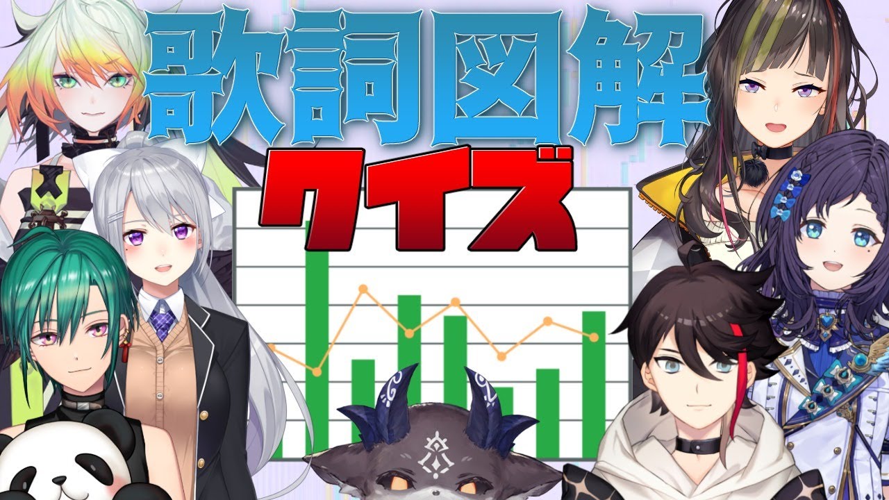 歌詞図解クイズ【樋口楓/メリッサ・キンレンカ/緑仙/早瀬走/相羽ういは/三枝明那/でびでび・でびる】