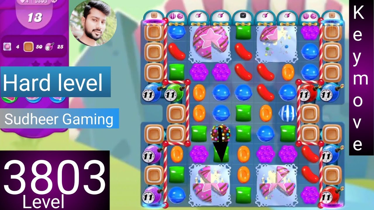 Candy crush saga level 3803 । No boosters Hard level । Candy crush 3803 help। Sudheer Gaming