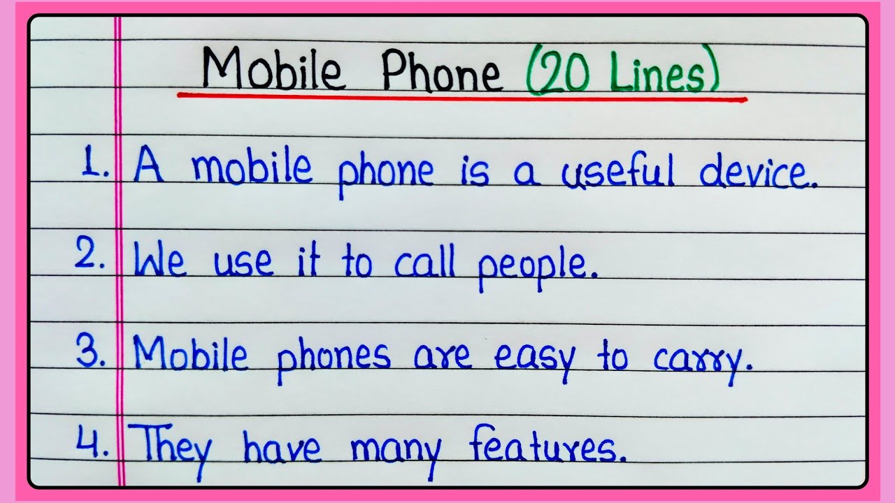 20 lines on Mobile phone essay | Essay on Mobile phone in English | Mobile phone essay 20 lines