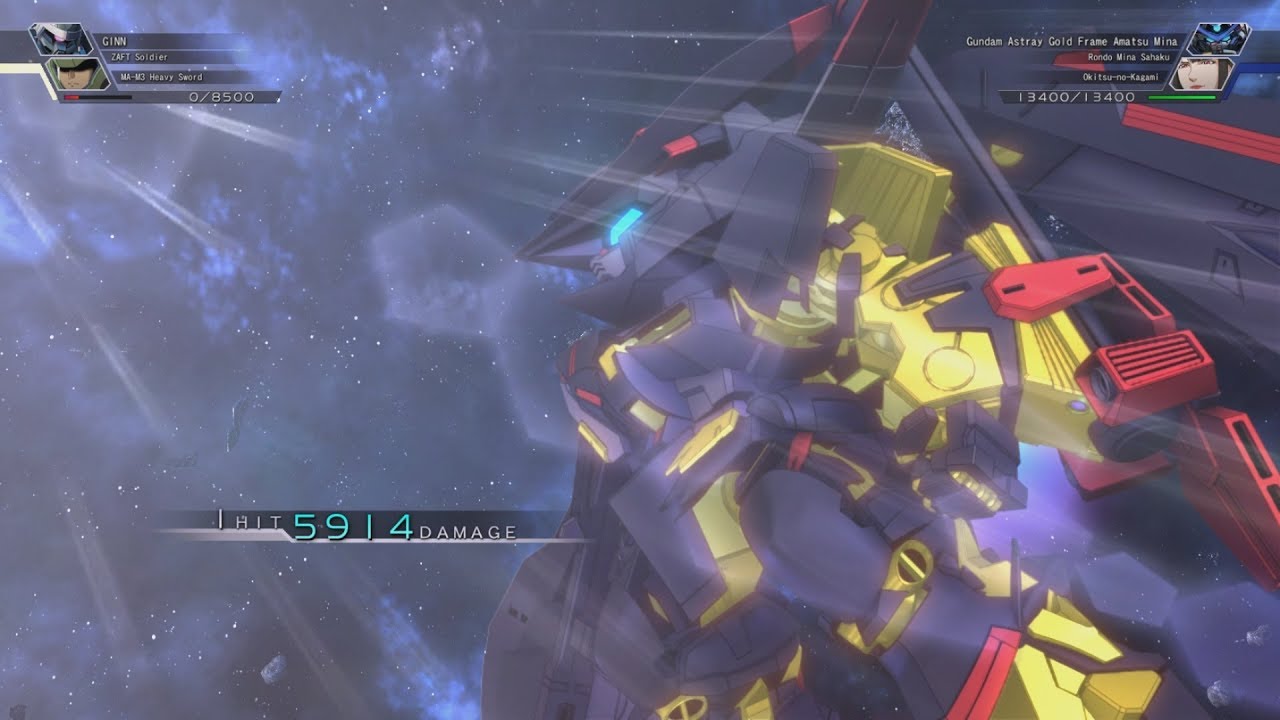 SD Gundam G Generation Cross Rays - Gundam Astray Gold Frame Ver. Attacks