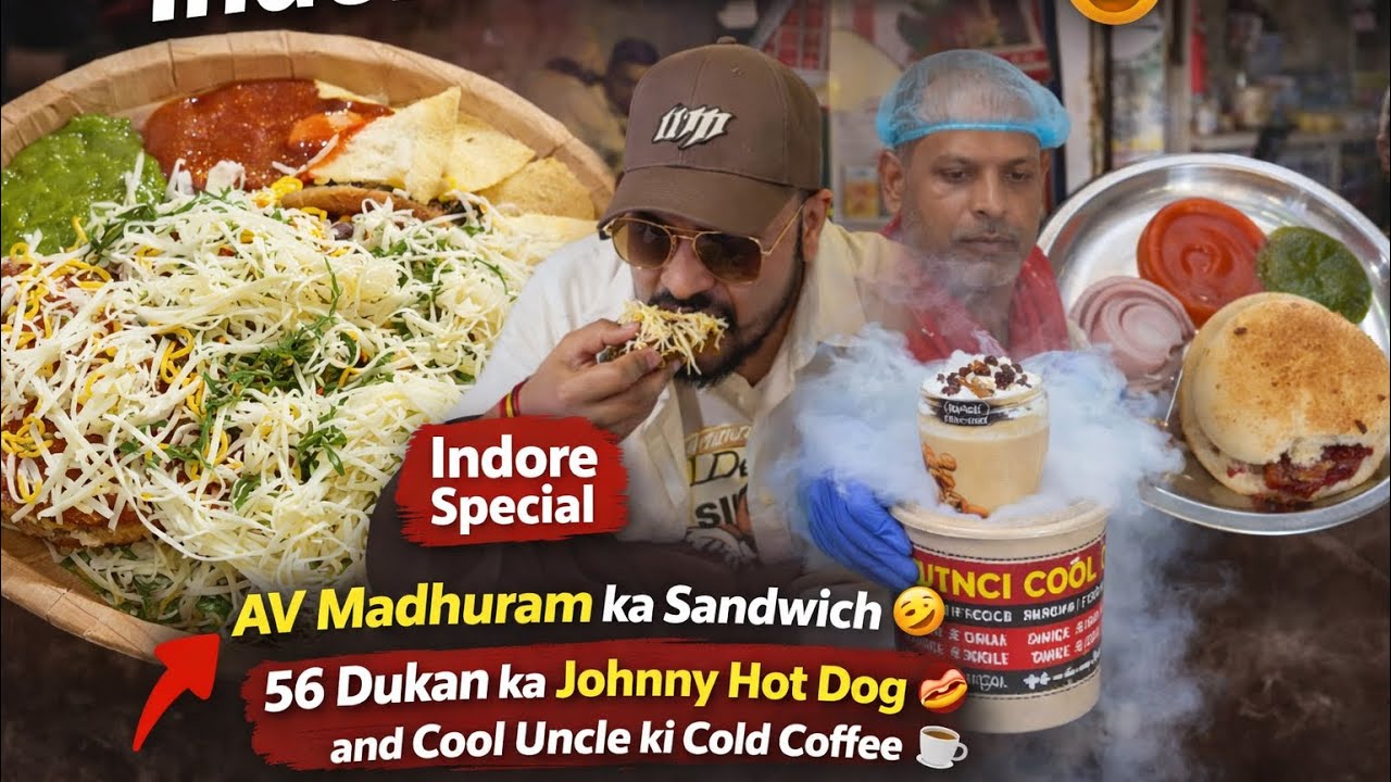 Indore ka Best Street Food 😍 AV Madhuram Sandwich + 56 Dukan Food Tour 🔥 Ye Sandwich Shock Kar Dega🤯