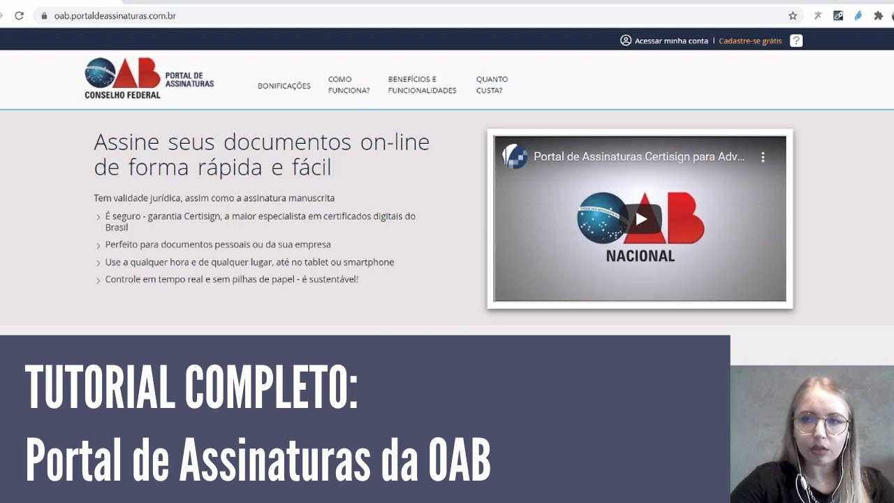 Tutorial plataforma de assinatura digital OAB