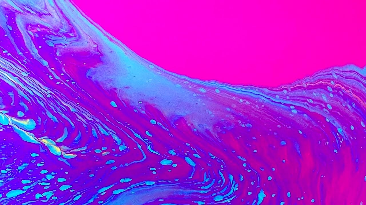 Vibrant Pink & Turquoise Wandering Straight Pour!
