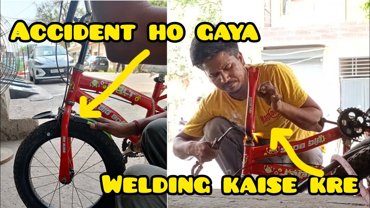 Kids cycle ka चिमटा kaise सीधा kre//How to make kids cycle frok chimta 