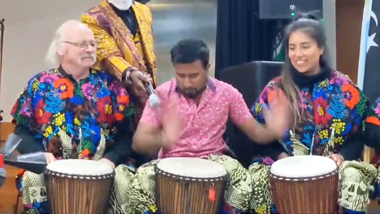කාලෙකින් බෙර ටිකක් ගැහුවා Djembe solo at African day celebration | Dilip thejana drumming