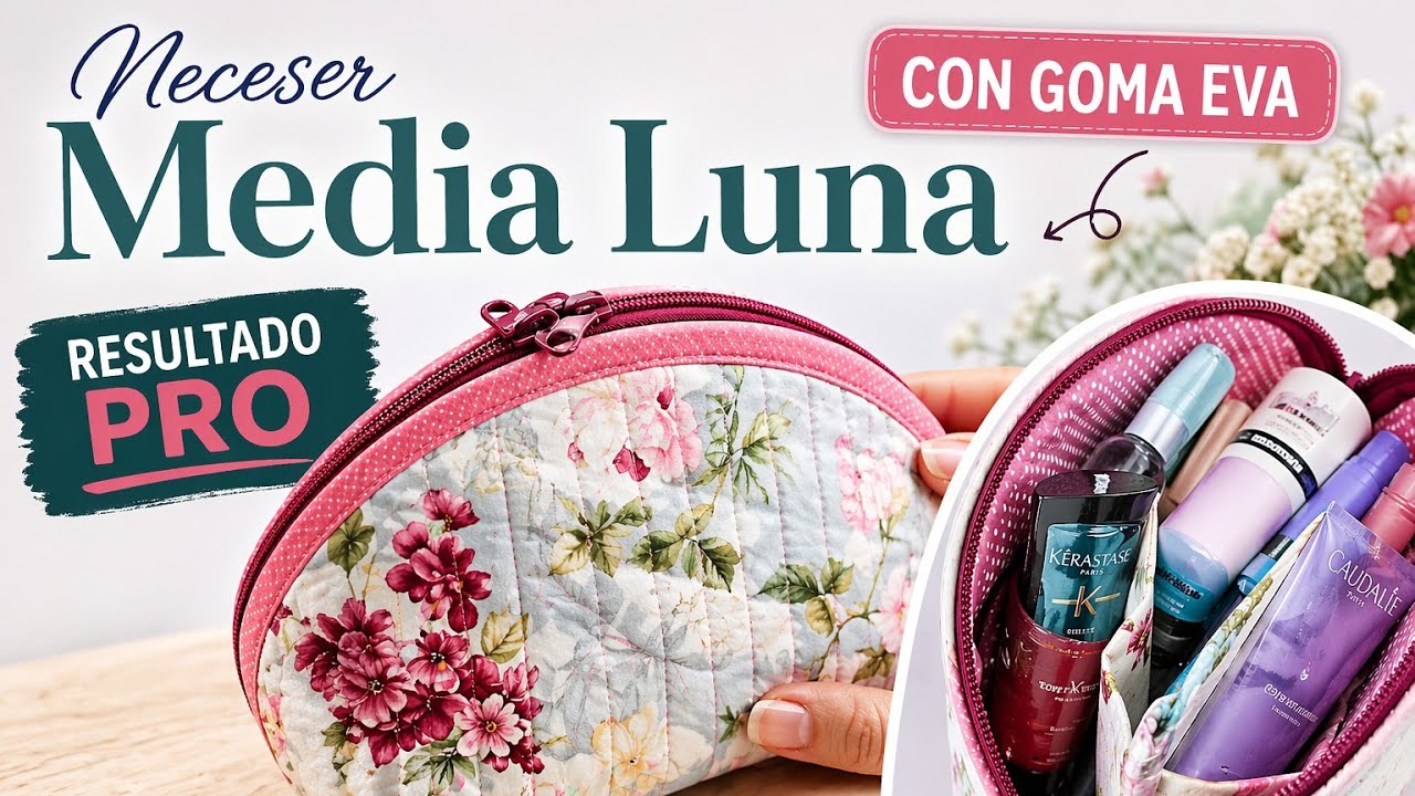 ✂️ Cómo coser un Neceser Curvo con Bies de contraste | Patrón incluido #costuracreativa #neceserdiy