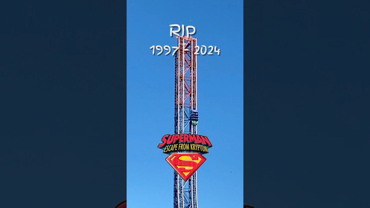 RIP superman escape from Krypton at Six Flags Magic Mountain #sixflags #shorts #rollercoaster #pov